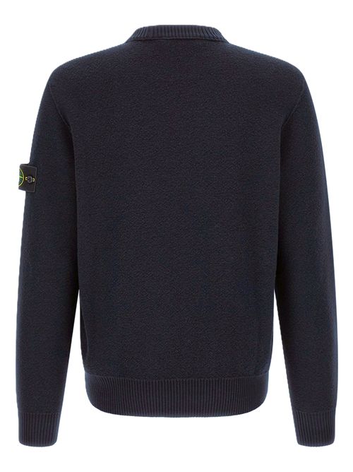Maglione in Pura Lana Vergine a Girocollo Navy Stone Island | L2S15 5100011 S01C4V0020 NAVY BLUE